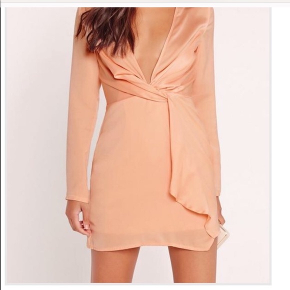 Silky Plunge Wrap Dress - Picture 2 of 4